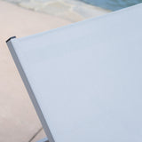 Salton Outdoor Aluminum Chaise Lounge with Mesh Seating (Set of 2) by Christopher Knight Home