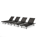 Salton Outdoor Aluminum Mesh-seat Chaise Lounge (Set of 4) by Christopher Knight Home