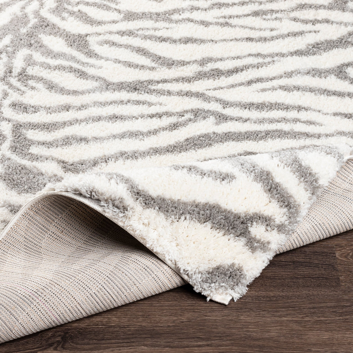 Livabliss Salvado Plush Zebra Stripe Area Rug