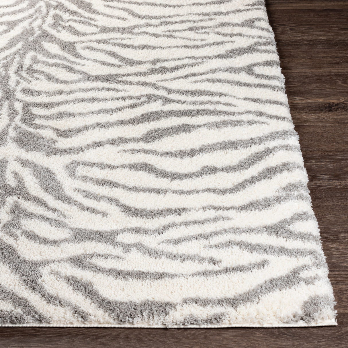Livabliss Salvado Plush Zebra Stripe Area Rug