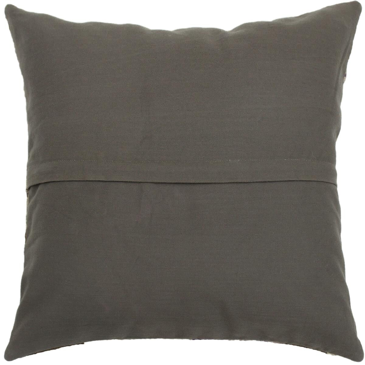 Sam Purple/Gray Hand-Woven Kilim Throw Pillow - 1'6 x 1'6
