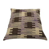 Sam Purple/Gray Hand-Woven Kilim Throw Pillow - 1'6 x 1'6