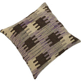 Sam Purple/Gray Hand-Woven Kilim Throw Pillow - 1'6 x 1'6