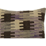 Sam Purple/Gray Hand-Woven Kilim Throw Pillow - 1'6 x 1'6