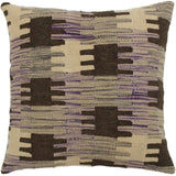 Sam Purple/Gray Hand-Woven Kilim Throw Pillow - 1'6 x 1'6