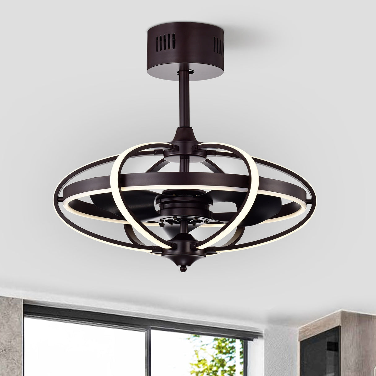 Samaire Brown 26-inch Reversible LED Ceiling Fan with Remote