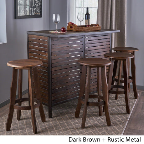 Samala 5-Piece Acacia Wood Bar Set by Christopher Knight Home