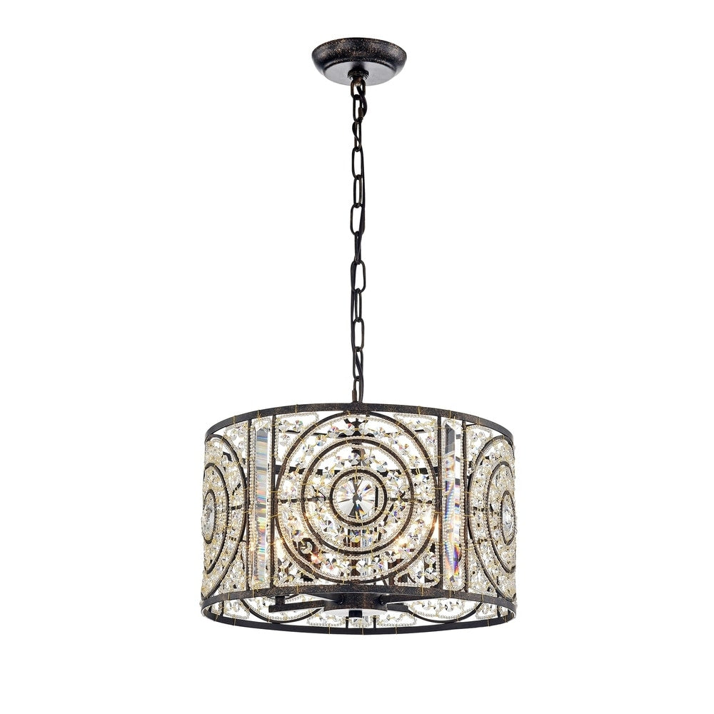 Samel 4-Light Antique Bronze Metal Chandelier