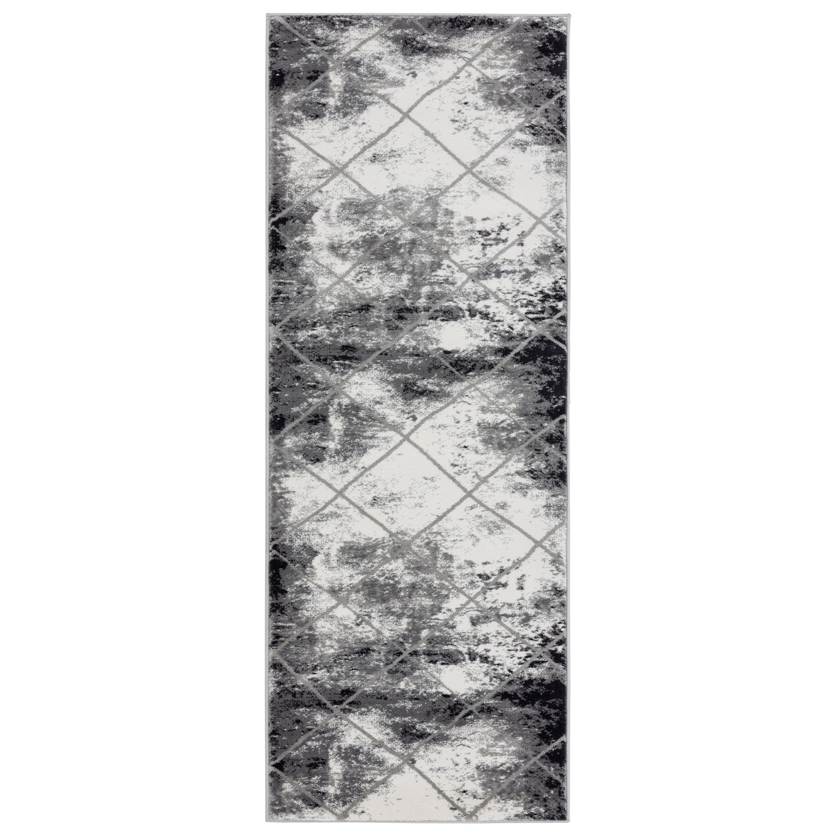Samos Collection Distressed Trellis Area Rug