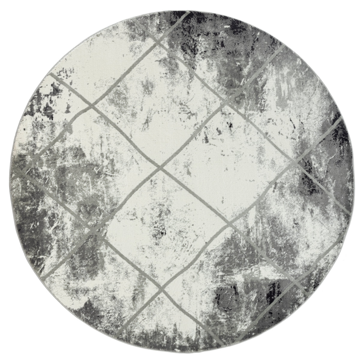 Samos Collection Distressed Trellis Area Rug