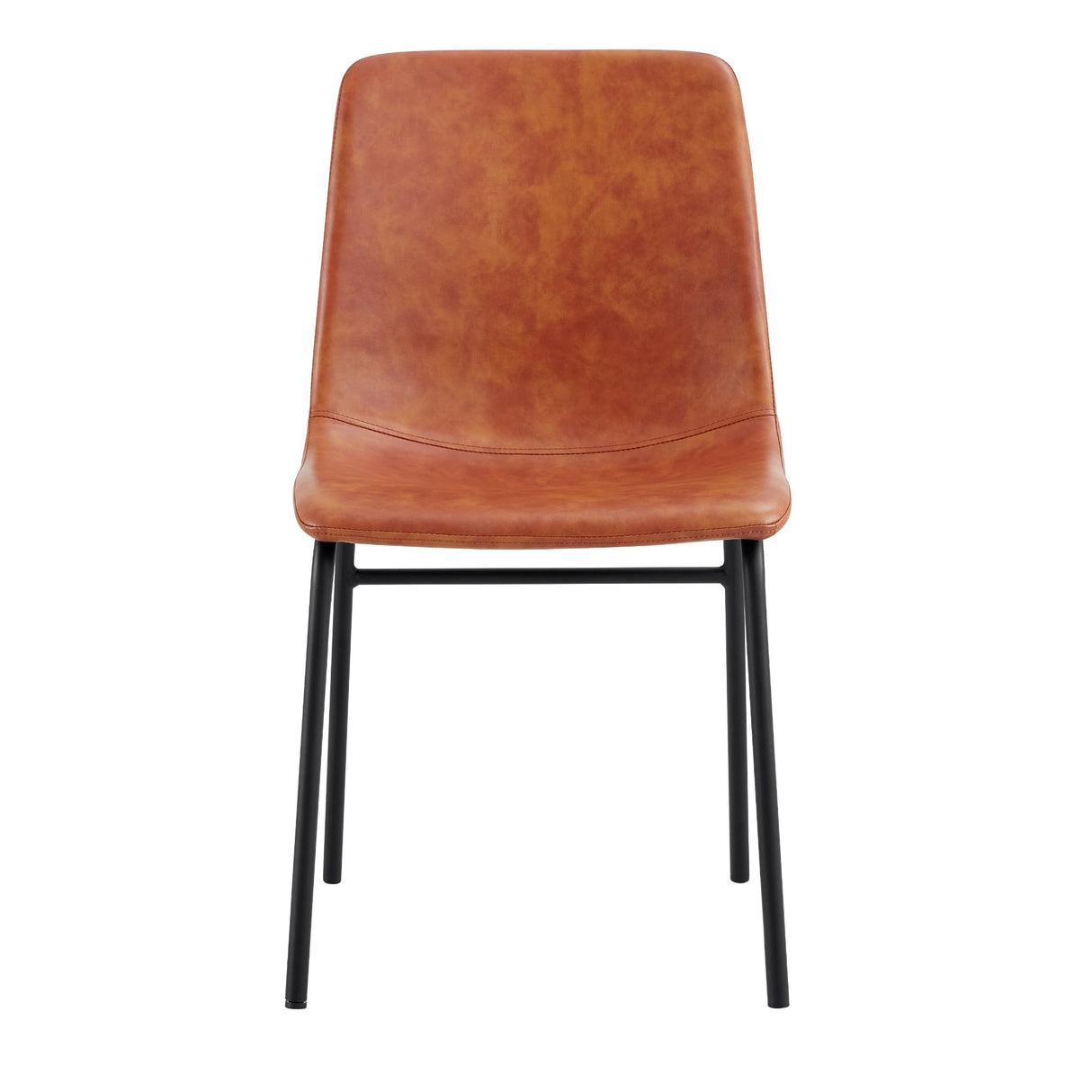 Samuel Square Back Vegan Leather Side Chairs Black Legs (Set of 2)