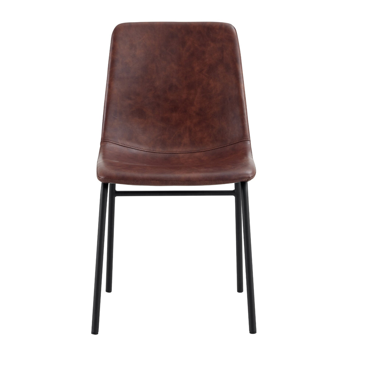 Samuel Square Back Vegan Leather Side Chairs Black Legs (Set of 2)