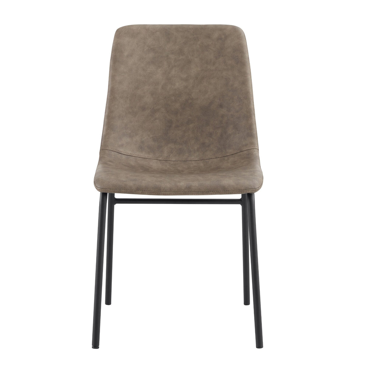Samuel Square Back Vegan Leather Side Chairs Black Legs (Set of 2)
