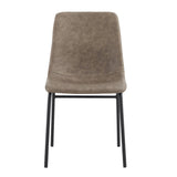 Samuel Square Back Vegan Leather Side Chairs Black Legs (Set of 2)