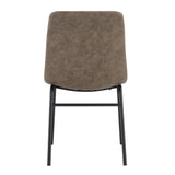 Samuel Square Back Vegan Leather Side Chairs Black Legs (Set of 2)