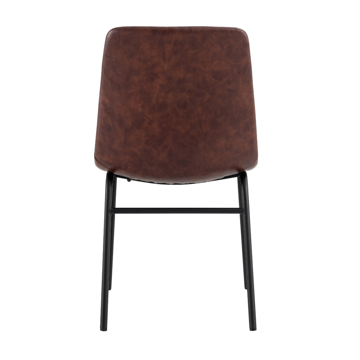 Samuel Square Back Vegan Leather Side Chairs Black Legs (Set of 2)