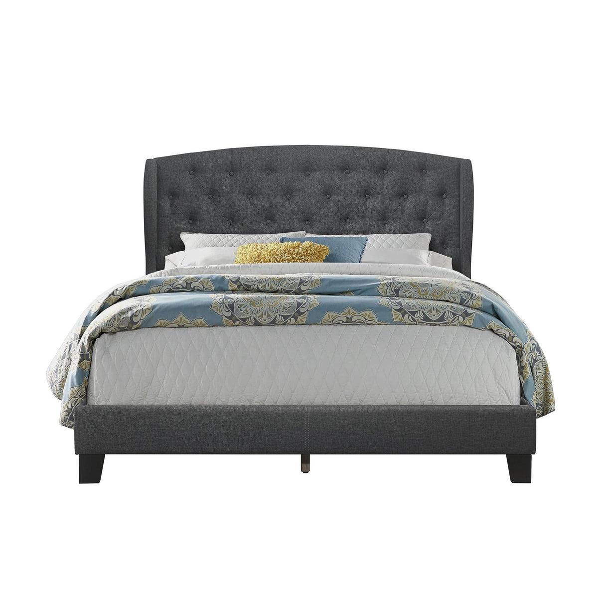 Samuel Upholstered Wingback Platform Bed
