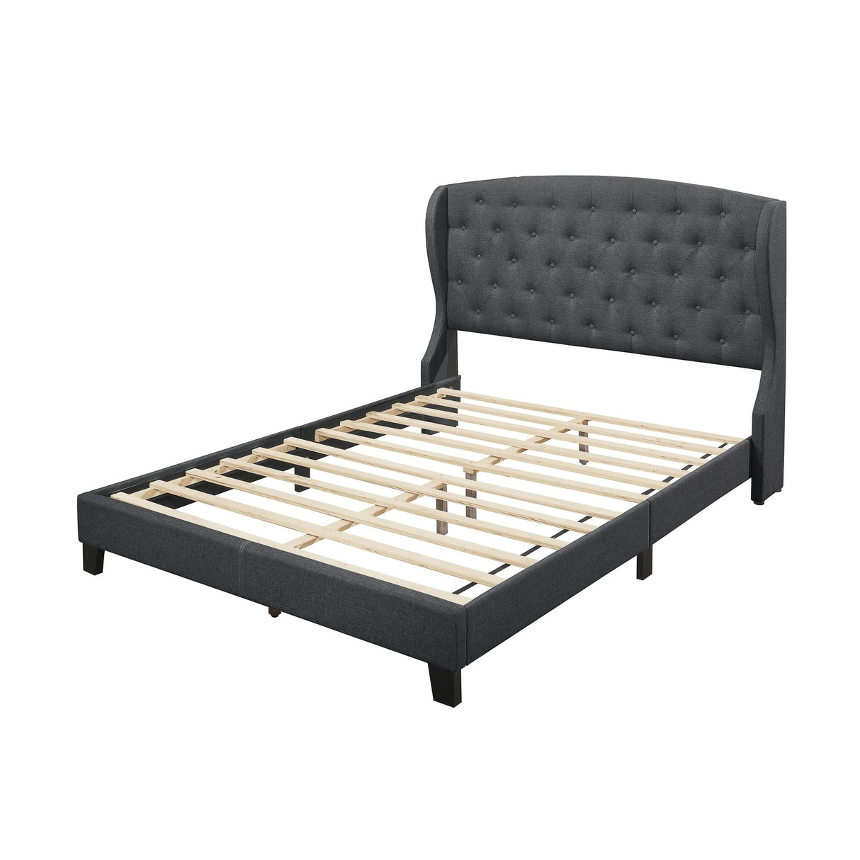 Samuel Upholstered Wingback Platform Bed