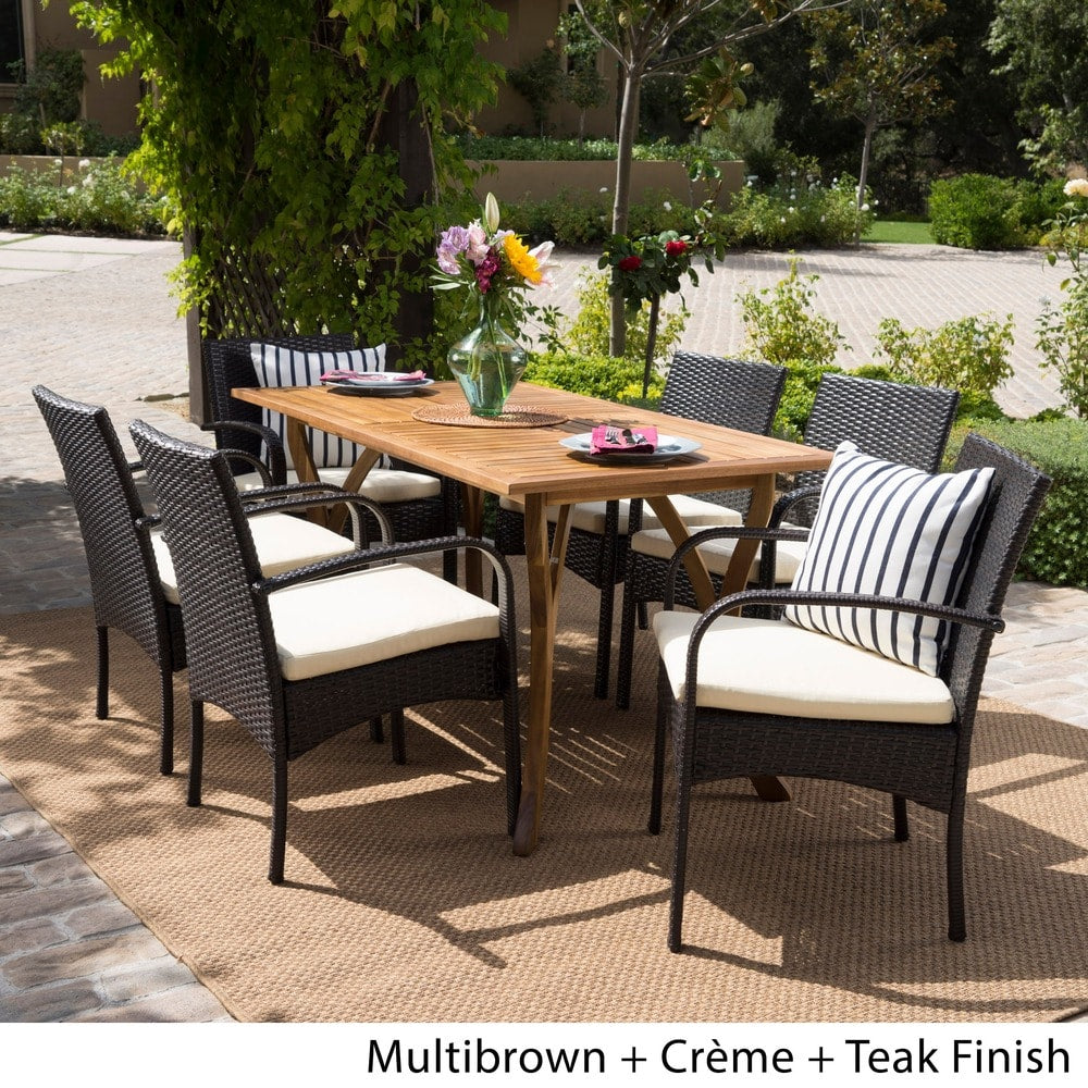 San Andres Outdoor 7-piece Rectangle Dining Set by Christopher Knight Home