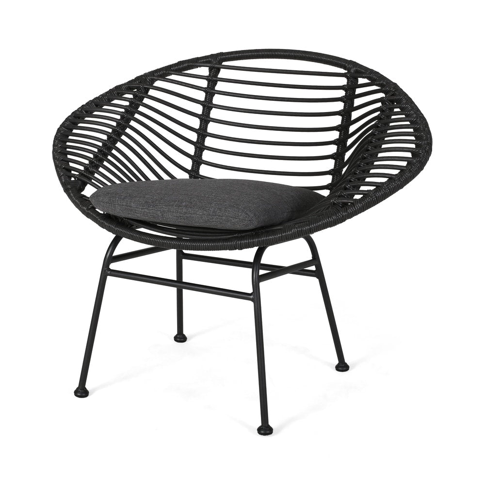 San Antonio Outdoor Woven Faux Rattan Chairs with Cushions (Set of 2) by Christopher Knight Home