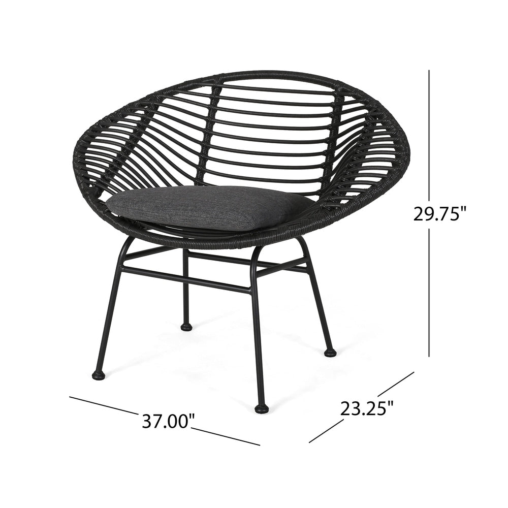 San Antonio Outdoor Woven Faux Rattan Chairs with Cushions (Set of 2) by Christopher Knight Home