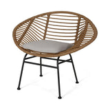 San Antonio Outdoor Woven Faux Rattan Chairs with Cushions (Set of 2) by Christopher Knight Home