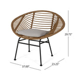 San Antonio Outdoor Woven Faux Rattan Chairs with Cushions (Set of 2) by Christopher Knight Home