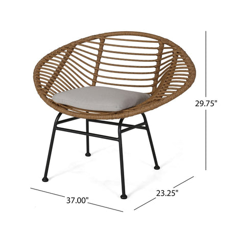 San Antonio Outdoor Woven Faux Rattan Chairs with Cushions (Set of 2) by Christopher Knight Home