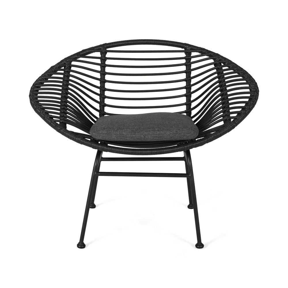San Antonio Outdoor Woven Faux Rattan Chairs with Cushions (Set of 2) by Christopher Knight Home