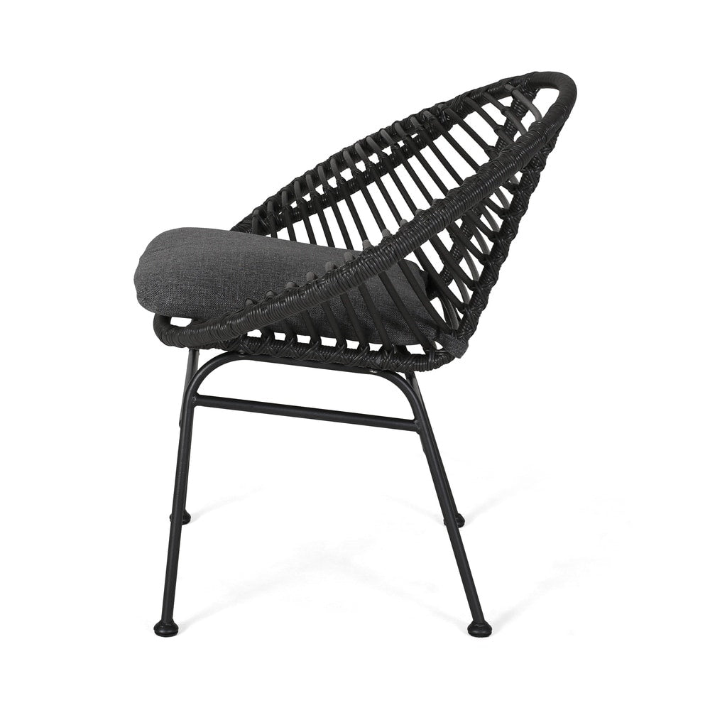 San Antonio Outdoor Woven Faux Rattan Chairs with Cushions (Set of 2) by Christopher Knight Home
