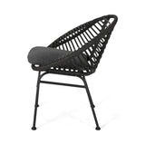 San Antonio Outdoor Woven Faux Rattan Chairs with Cushions (Set of 2) by Christopher Knight Home