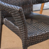 San Blas Outdoor 5 Piece Wood and Wicker Dining Set by Christopher Knight Home