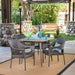 San Blas Outdoor 5 Piece Wood and Wicker Dining Set by Christopher Knight Home