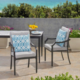 San Outdoor Aluminum Dining Chairs with Cushions (Set of 2) by Christopher Knight Home