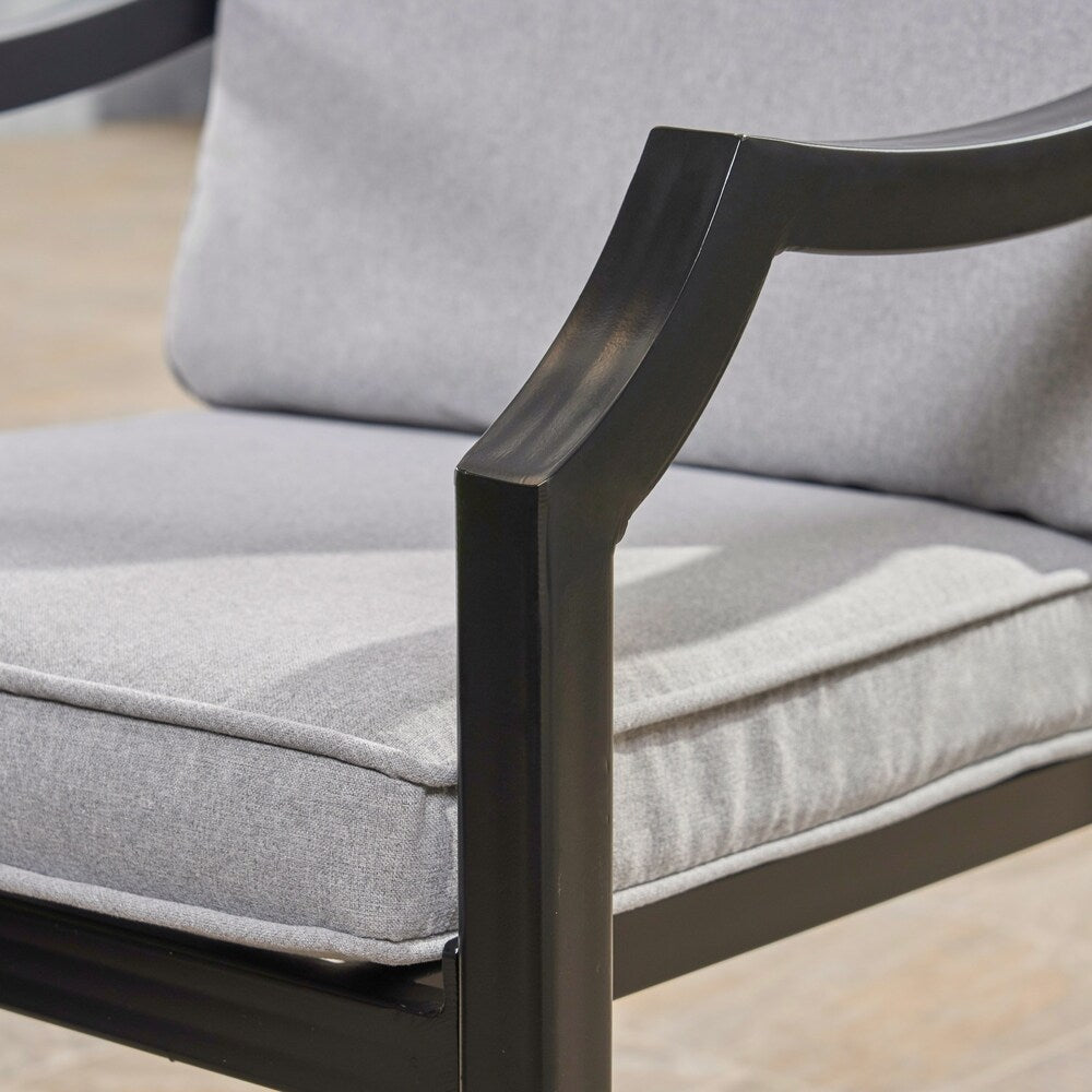 San Outdoor Aluminum Dining Chairs with Cushions (Set of 2) by Christopher Knight Home