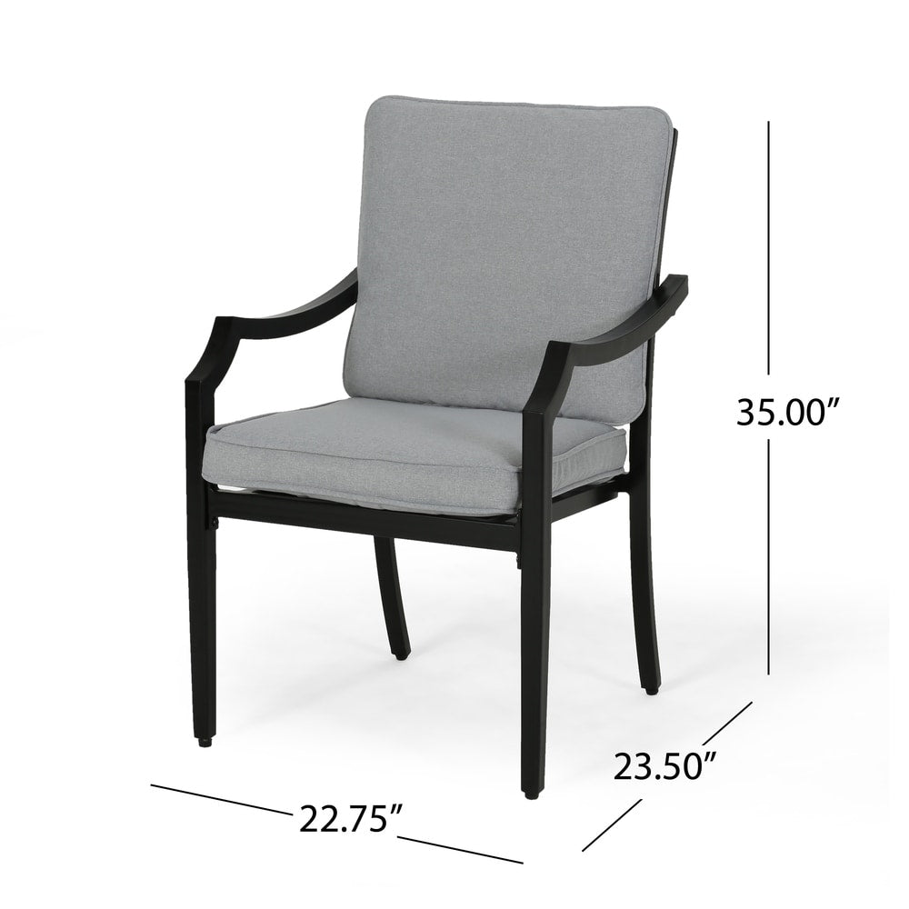 San Outdoor Aluminum Dining Chairs with Cushions (Set of 2) by Christopher Knight Home