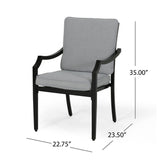 San Outdoor Aluminum Dining Chairs with Cushions (Set of 2) by Christopher Knight Home