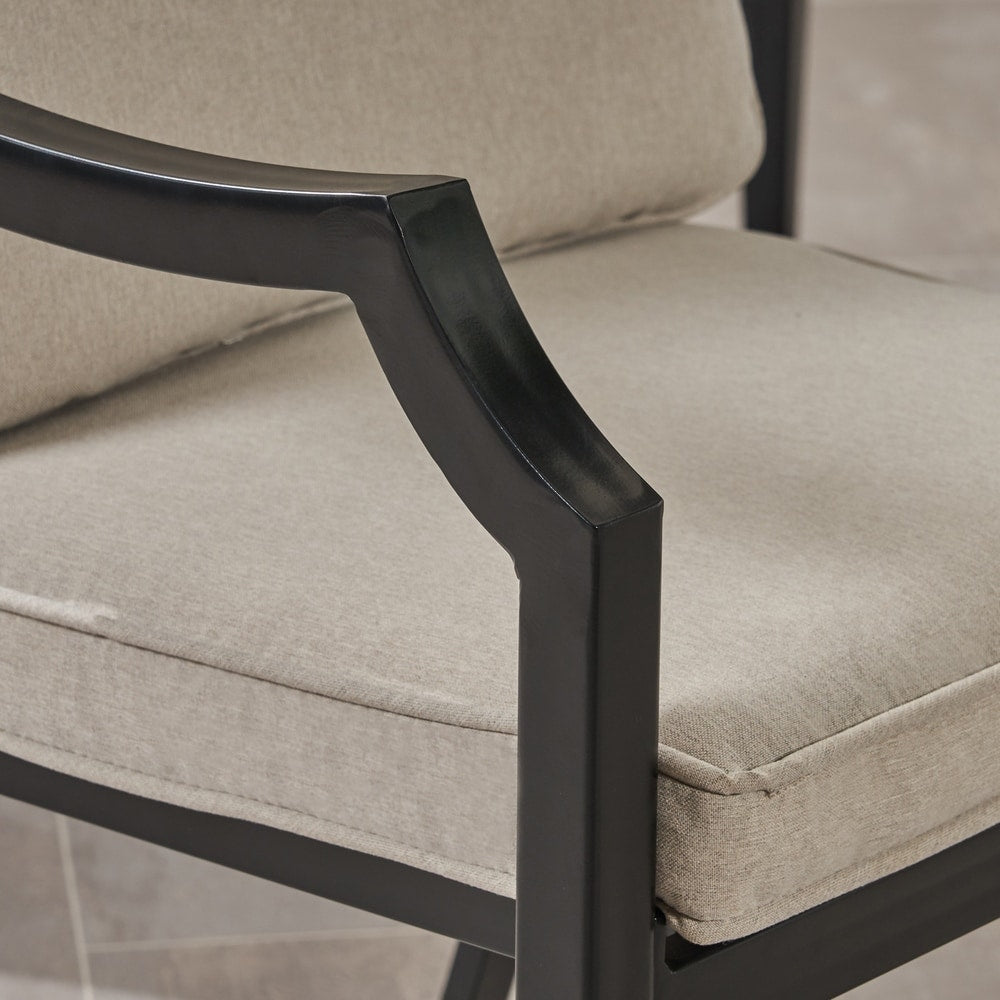 San Outdoor Aluminum Dining Chairs with Cushions (Set of 2) by Christopher Knight Home