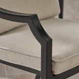 San Outdoor Aluminum Dining Chairs with Cushions (Set of 2) by Christopher Knight Home