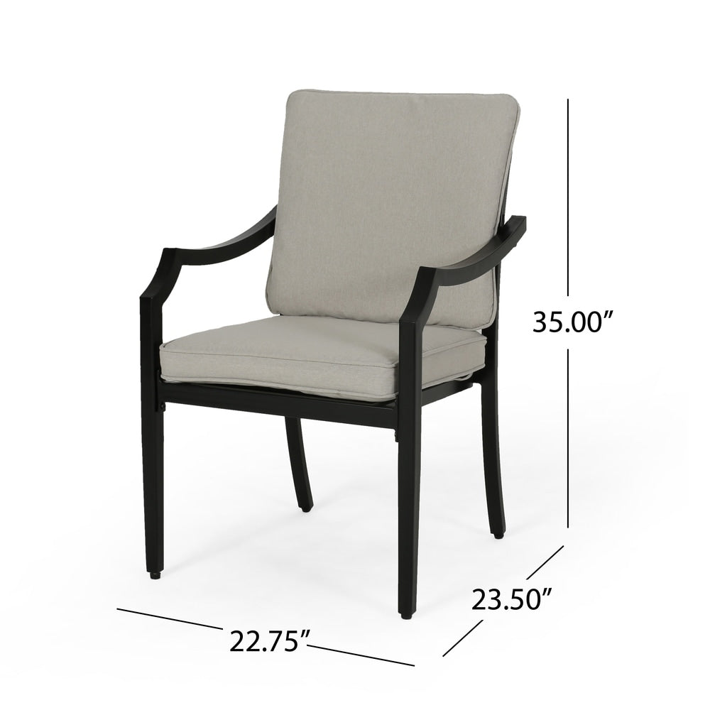 San Outdoor Aluminum Dining Chairs with Cushions (Set of 2) by Christopher Knight Home