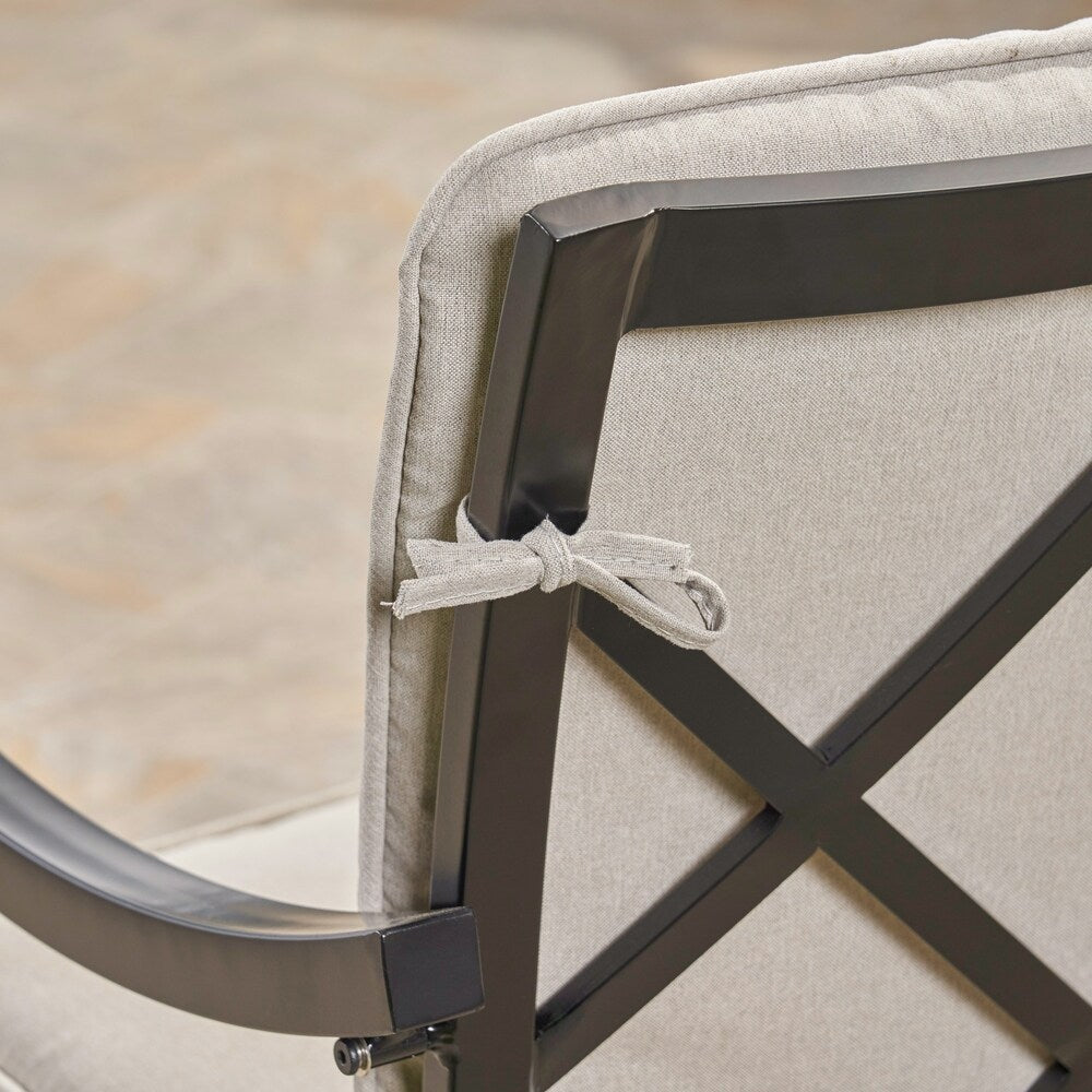 San Outdoor Aluminum Dining Chairs with Cushions (Set of 2) by Christopher Knight Home