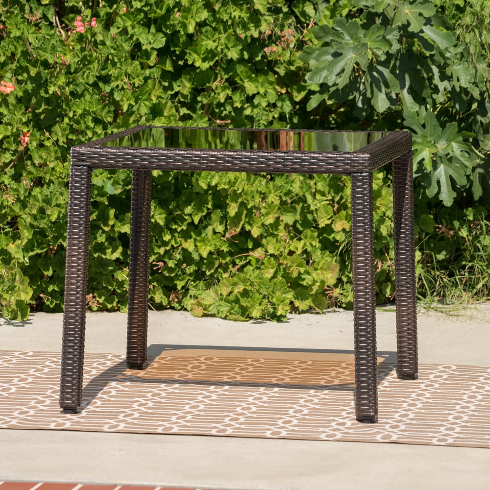 San Pico Outdoor Wicker Square Dining Table by Christopher Knight Home - 34.00"L x 34.00"W x 30.00"H