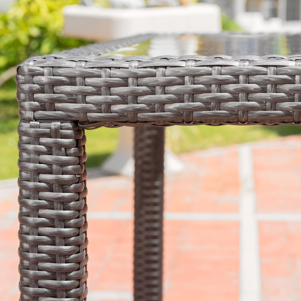 San Pico Outdoor Wicker Square Dining Table by Christopher Knight Home - 34.00"L x 34.00"W x 30.00"H
