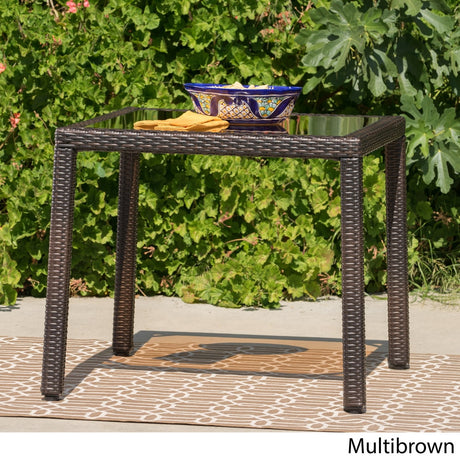 San Pico Outdoor Wicker Square Dining Table by Christopher Knight Home - 34.00"L x 34.00"W x 30.00"H