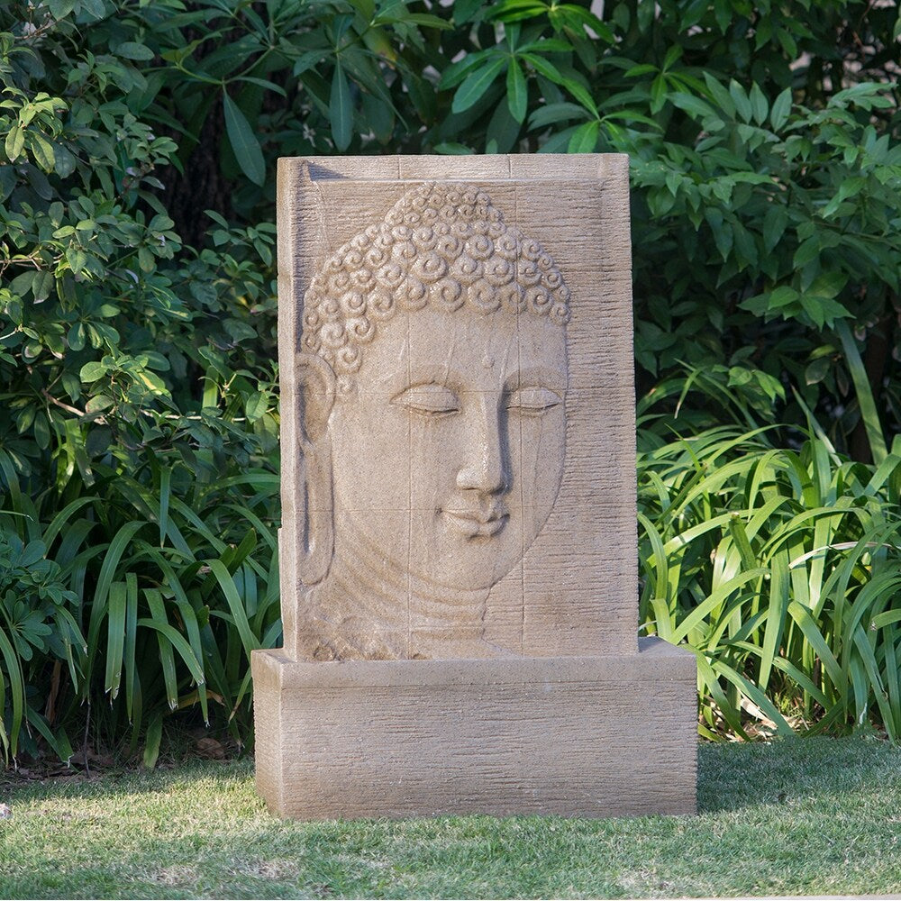 Sandstone Buddha Fountain with Light