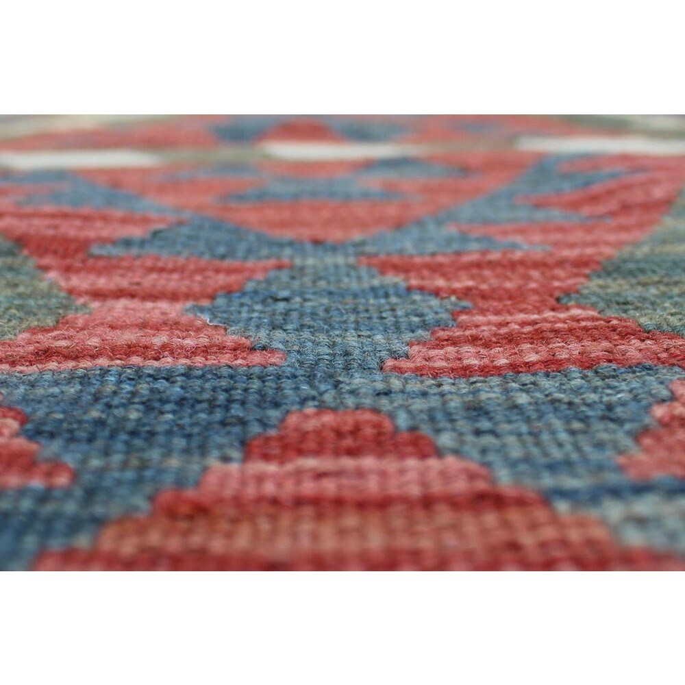 Noori Rug Sangat Kilim Irem Green/Red Rug - 10'0 x 12'11