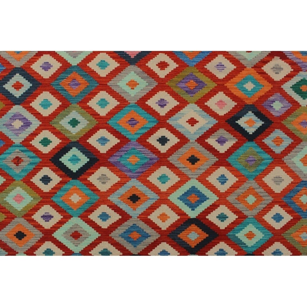 Noori Rug Sangat Kilim Sadiki Red/Ivory Rug - 6'8 x 9'9