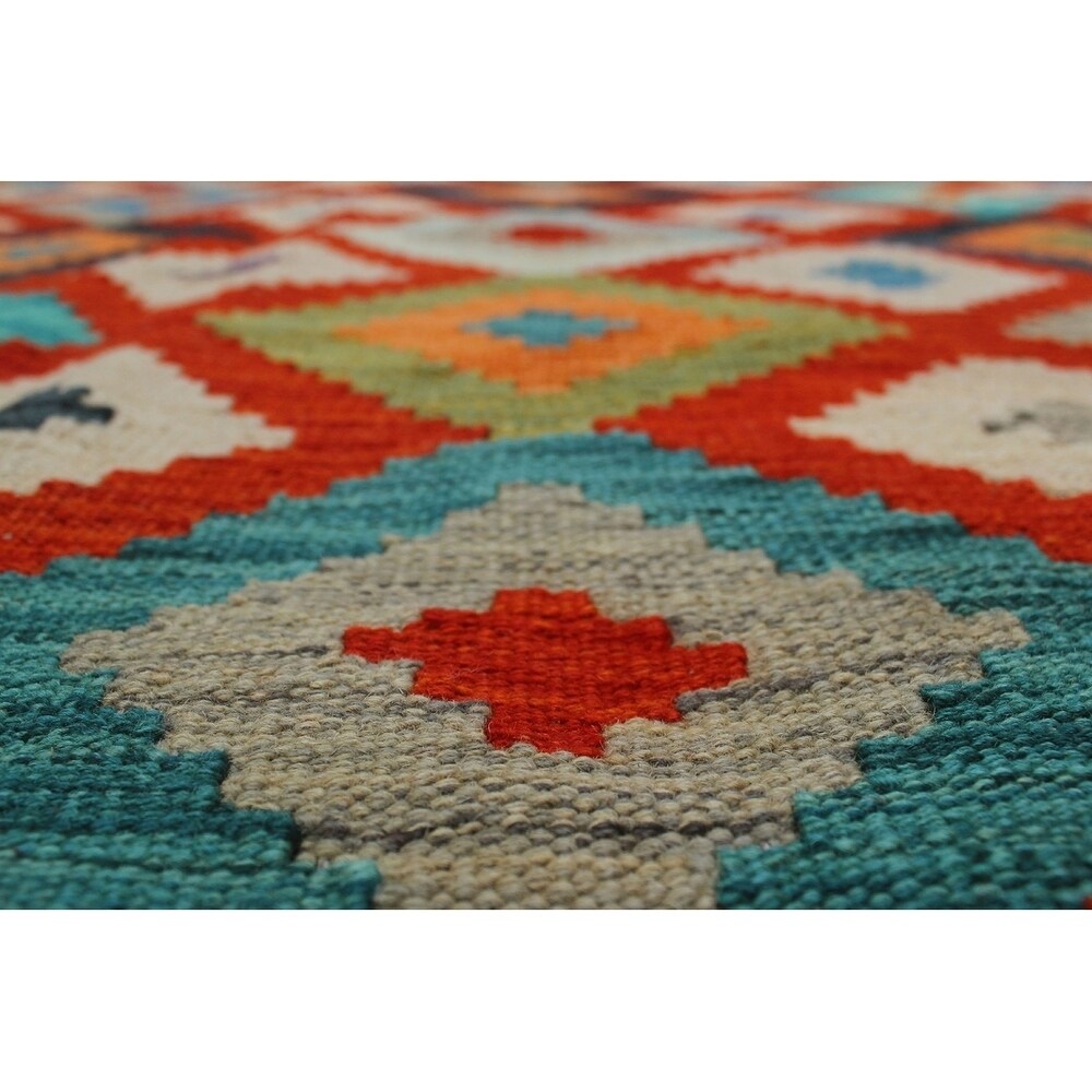 Noori Rug Sangat Kilim Sadiki Red/Ivory Rug - 6'8 x 9'9