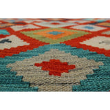 Noori Rug Sangat Kilim Sadiki Red/Ivory Rug - 6'8 x 9'9