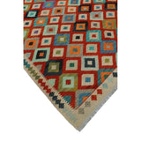 Noori Rug Sangat Kilim Sadiki Red/Ivory Rug - 6'8 x 9'9